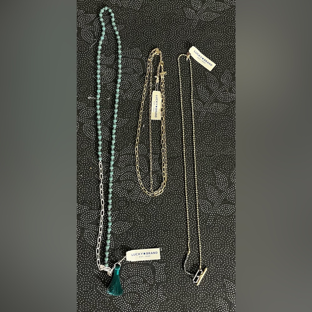 Lucky Brand Gold and Blue Layered Necklace